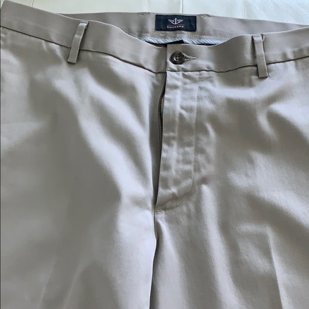 Dockers dress pants.  Khaki color. Lightly worn